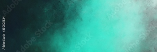 beautiful abstract painting background graphic with very dark blue, medium aqua marine and dark slate gray colors and space for text or image. can be used as horizontal background texture
