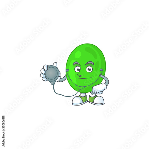 Cartoon character of cocci dedicated Doctor Work with stethoscope