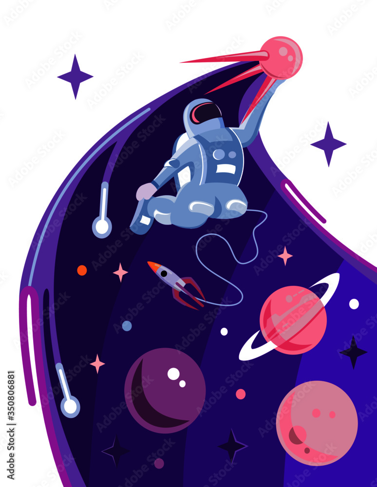 An astronaut conquers the expanses of the universe. An astronaut conquers the expanses of the universe.