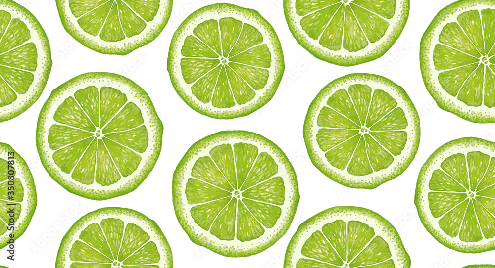 Lime pattern. Watercolor lime. Suitable for curtains, wallpaper, fabrics, wrapping paper.