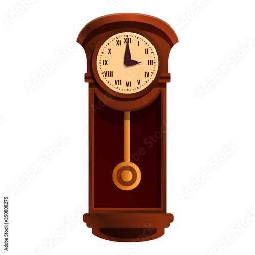 Kinetic pendulum clock icon. Cartoon of kinetic pendulum clock vector icon for web design isolated on white background