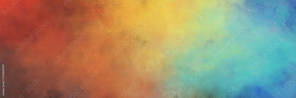 beautiful coffee, sienna and medium aqua marine colored vintage abstract painted background with space for text or image. can be used as horizontal header or banner orientation