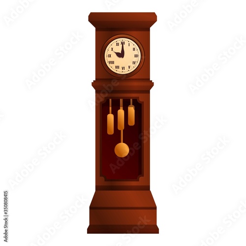 Classical pendulum clock icon. Cartoon of classical pendulum clock vector icon for web design isolated on white background