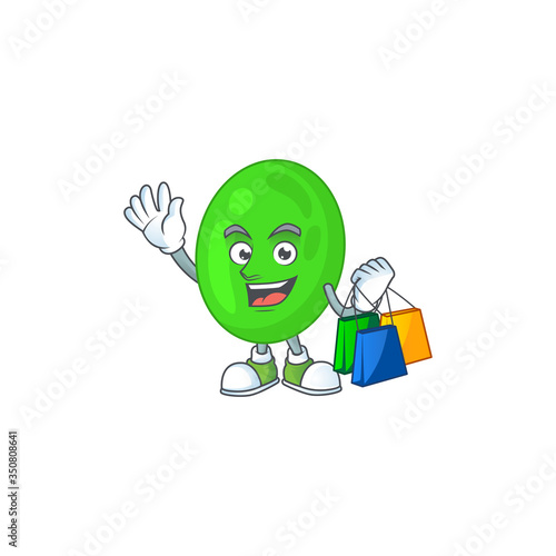 Happy rich cocci Caricature picture with shopping bags