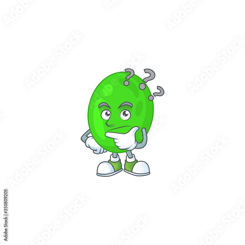 mascot design concept of cocci with confuse gesture