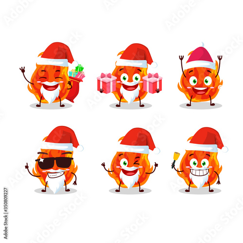 Santa Claus emoticons with fire cartoon character