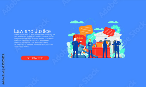 law and justice trial vector illustration concept template background can be use for presentation web banner UI UX landing page