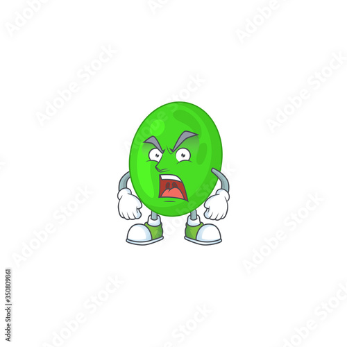 Cocci cartoon drawing style with angry face
