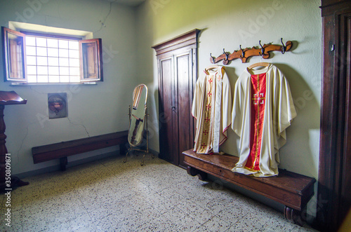 clothing and vestments of the priest for the Holy Mass