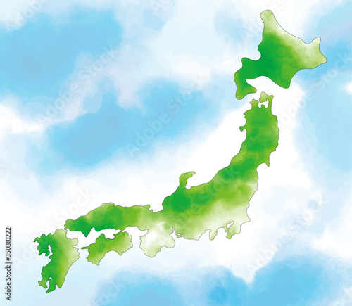 水彩の日本地図
