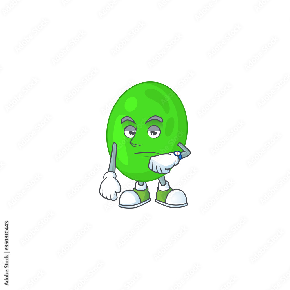 Obraz premium Cocci showing waiting gesture cartoon design concept
