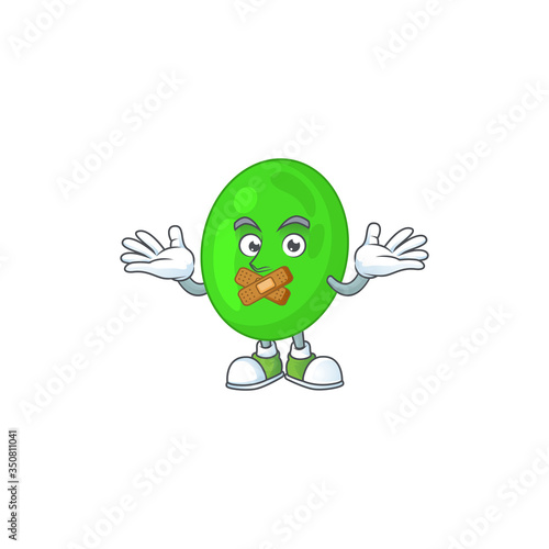 Cocci Cartoon drawing design making a quiet finger gesture