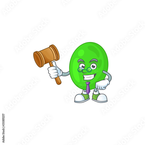 A wise Judge cocci cartoon mascot design wearing glasses