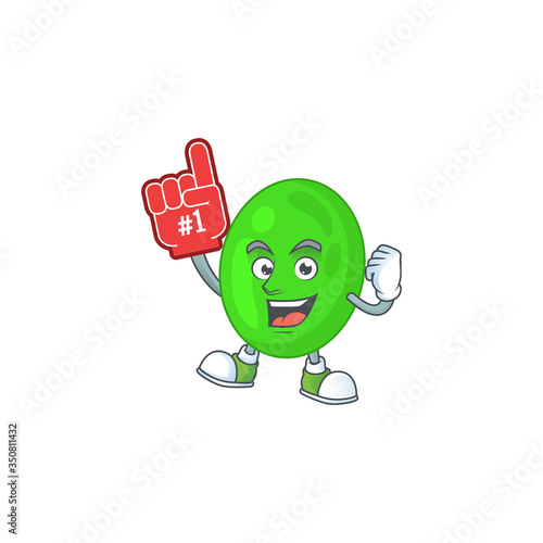 Cocci Cartoon character design style with a red foam finger