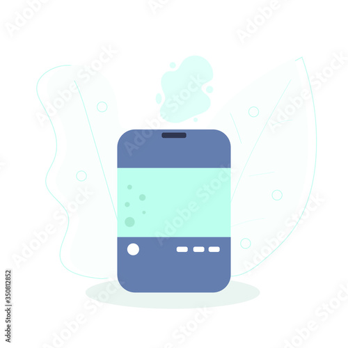 Humidifier in flat style. Health care concept, air freshener at home or office. Vector illustration.