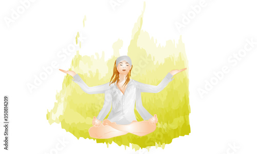 Yoga Meditation Aquarell Wasserfarbe Illustration