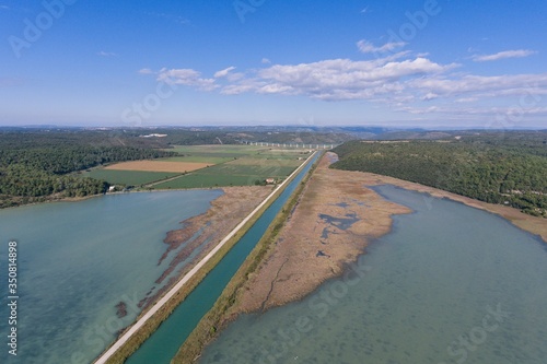 Adriatic sea Mirna river Antenal Tar Croatia Aerial Drone Photo 