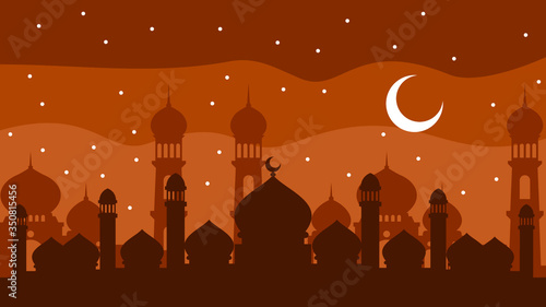 Mosque Silhouette Vector Illustration