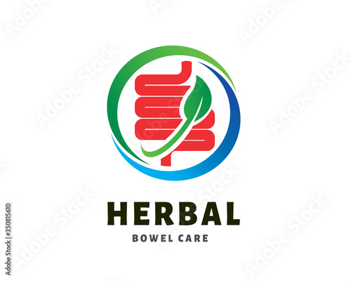 circle Herbal Bowel Medical care logo design inspiration