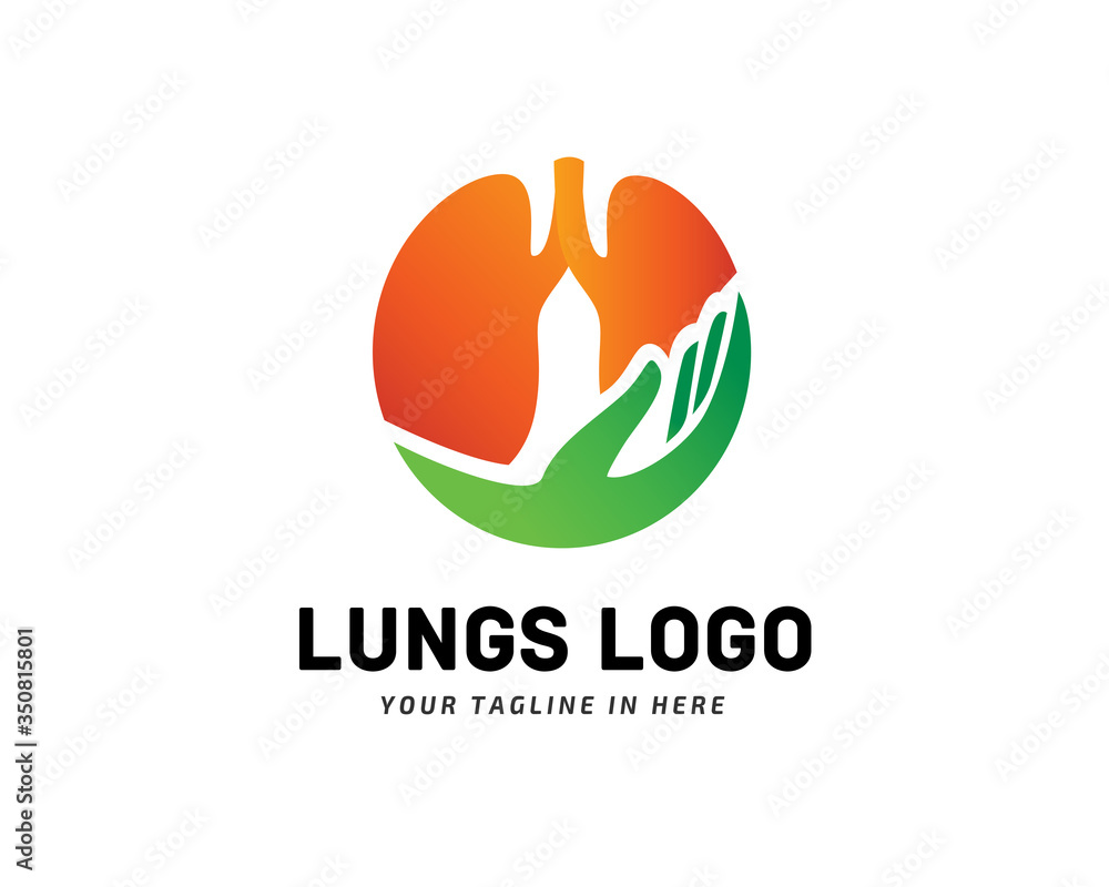 simple circle Lungs care logo design inspiration