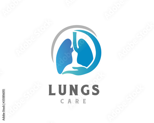 Circle Lungs care logo design inspiration