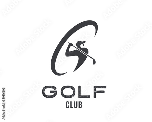G initial Abstract Player golf logo design inspiration