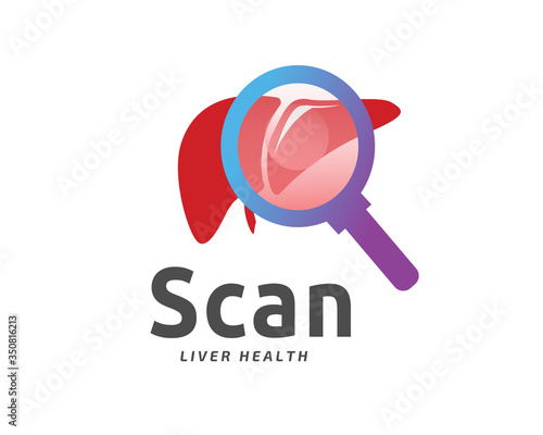 Liver scan Magnifying logo design inspiration