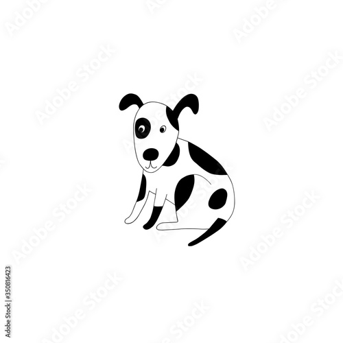 Doodle dog.Hand drawing vector illustration on white background.