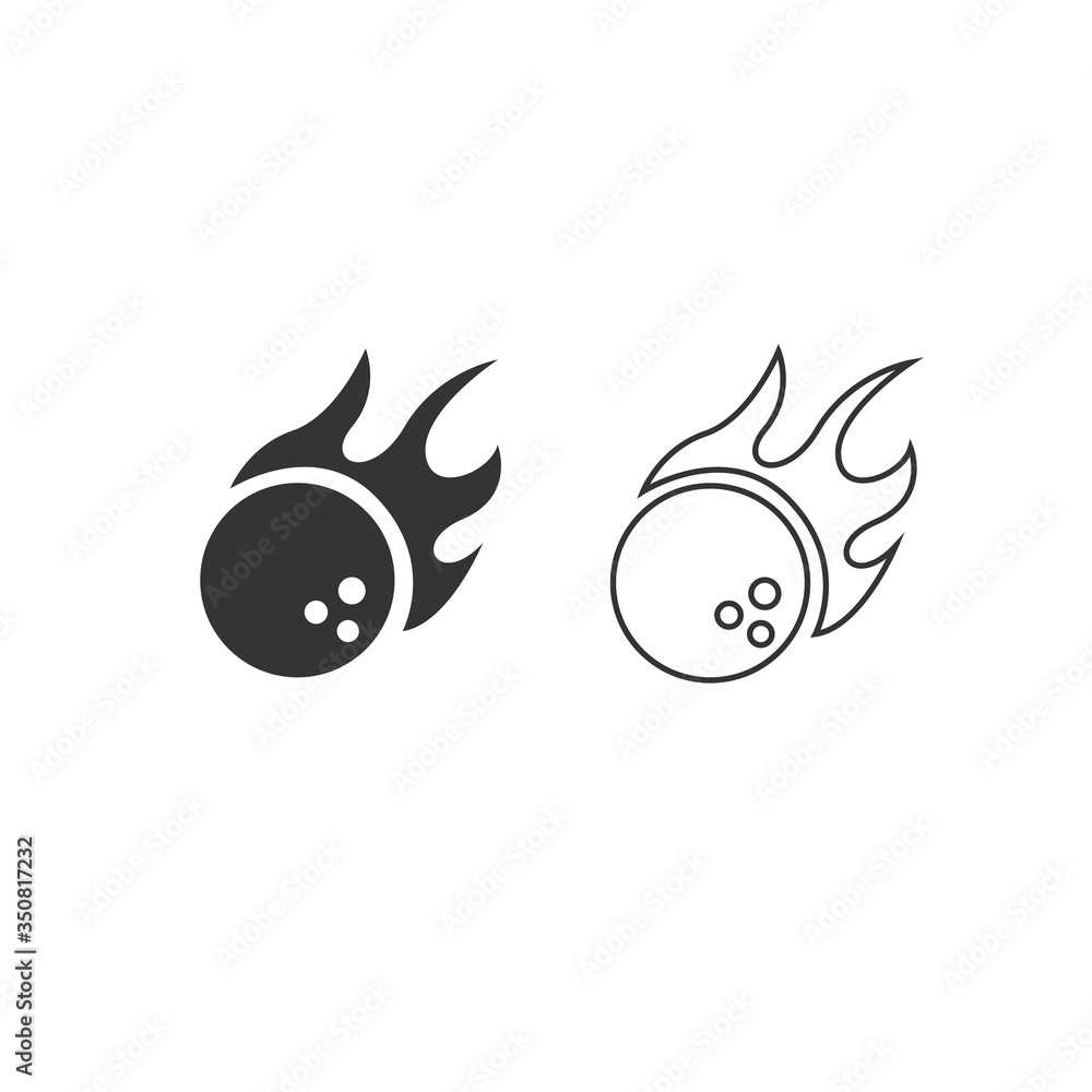Obraz premium bowling ball icon vector illustration sign