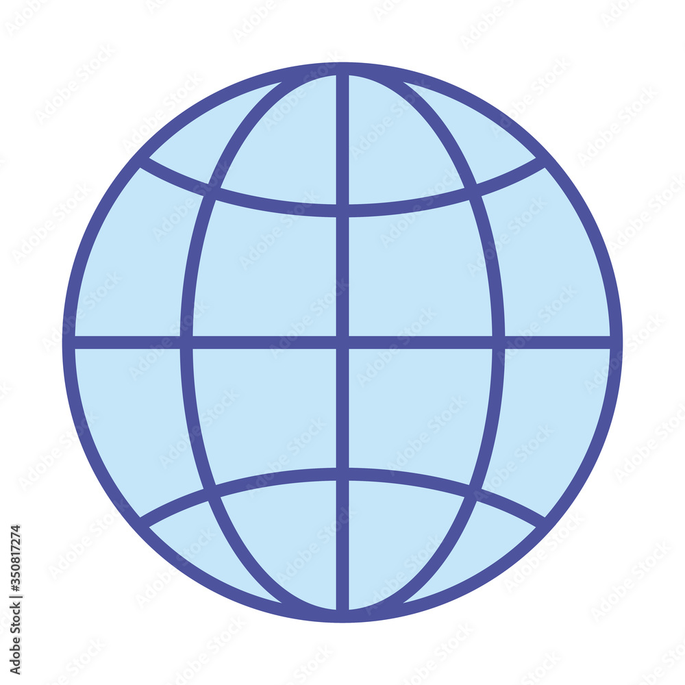 Global sphere line and fill style icon vector design Global sphere line and fill style icon vector design