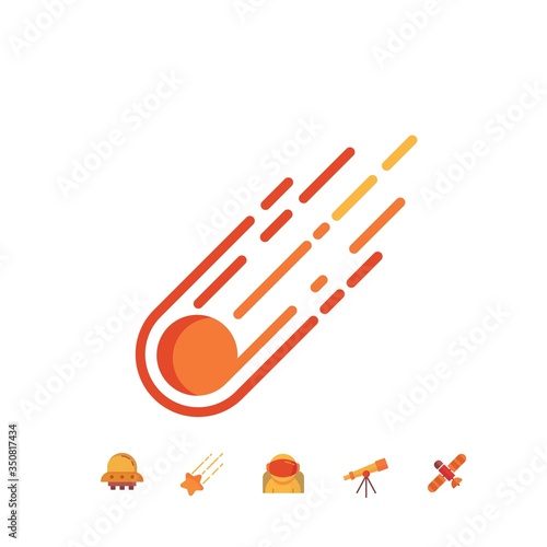 comet astronomy icon vector illustration sign