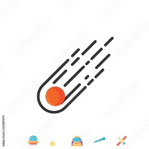 comet astronomy icon vector illustration sign
