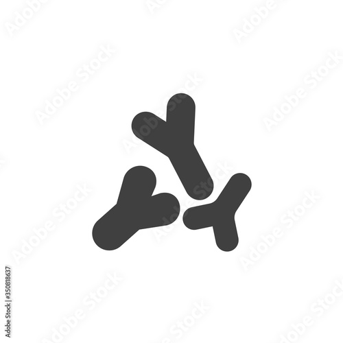 Bifidobacteria cells vector icon. filled flat sign for mobile concept and web design. Bifidobacterium, bacteria glyph icon. Symbol, logo illustration. Vector graphics