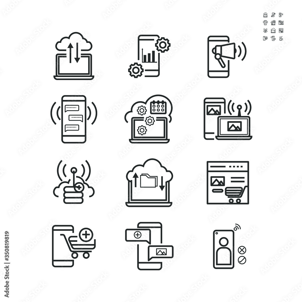 Business digital marketing stroke outline icon. Vector illustrator. Business digital marketing stroke outline icon. Vector illustrator.
