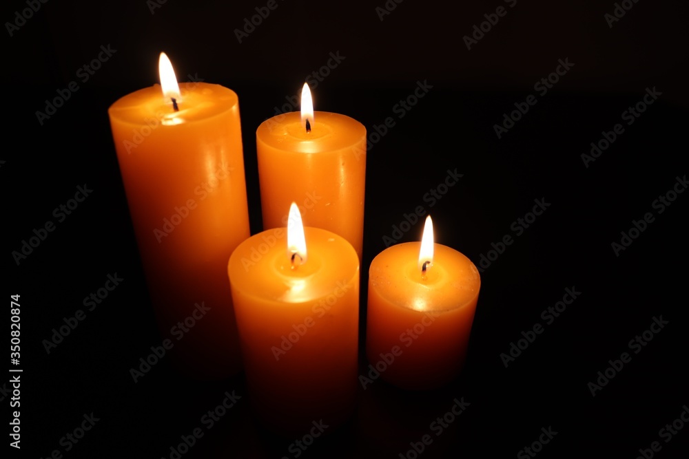 Candle black background of mourning funeral moment of silence Candle black background of mourning funeral moment of silence