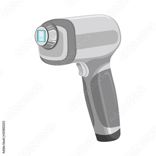 Laser epilator for hair removal procedure, hand-drawn icon. Vector illustration isolated on white background. Black and white drawing, linear icon of laser epilator