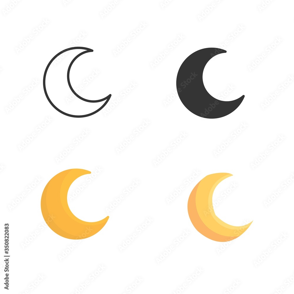 moon icon vector illustration sign moon icon vector illustration sign