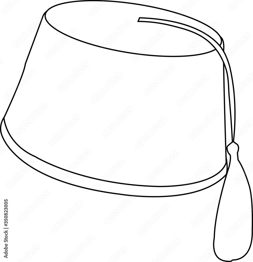 vector fez on white background vector fez on white background