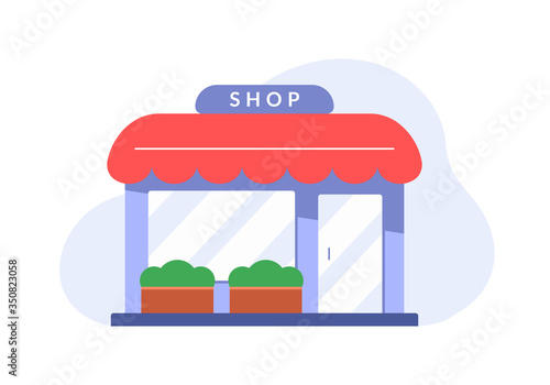 Fototapeta Naklejka Na Ścianę i Meble -  Store icon. Shop front. Retail business building. Vector illustration.