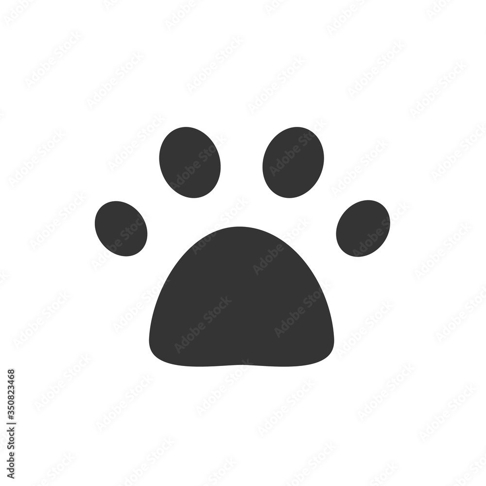Fototapeta premium paw print icon vector illustration sign