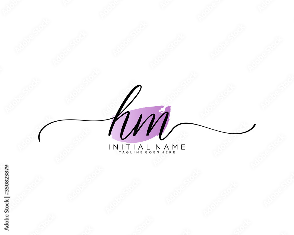 HM Initial handwriting logo vector HM Initial handwriting logo vector