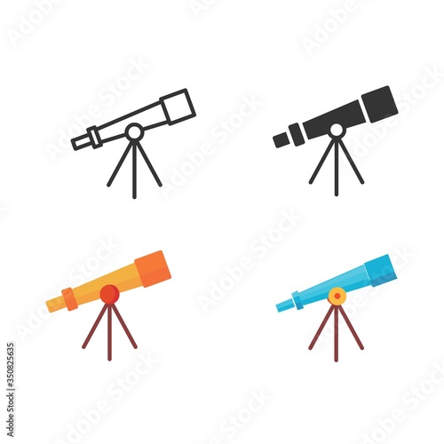 telescope icon vector illustration sign photo