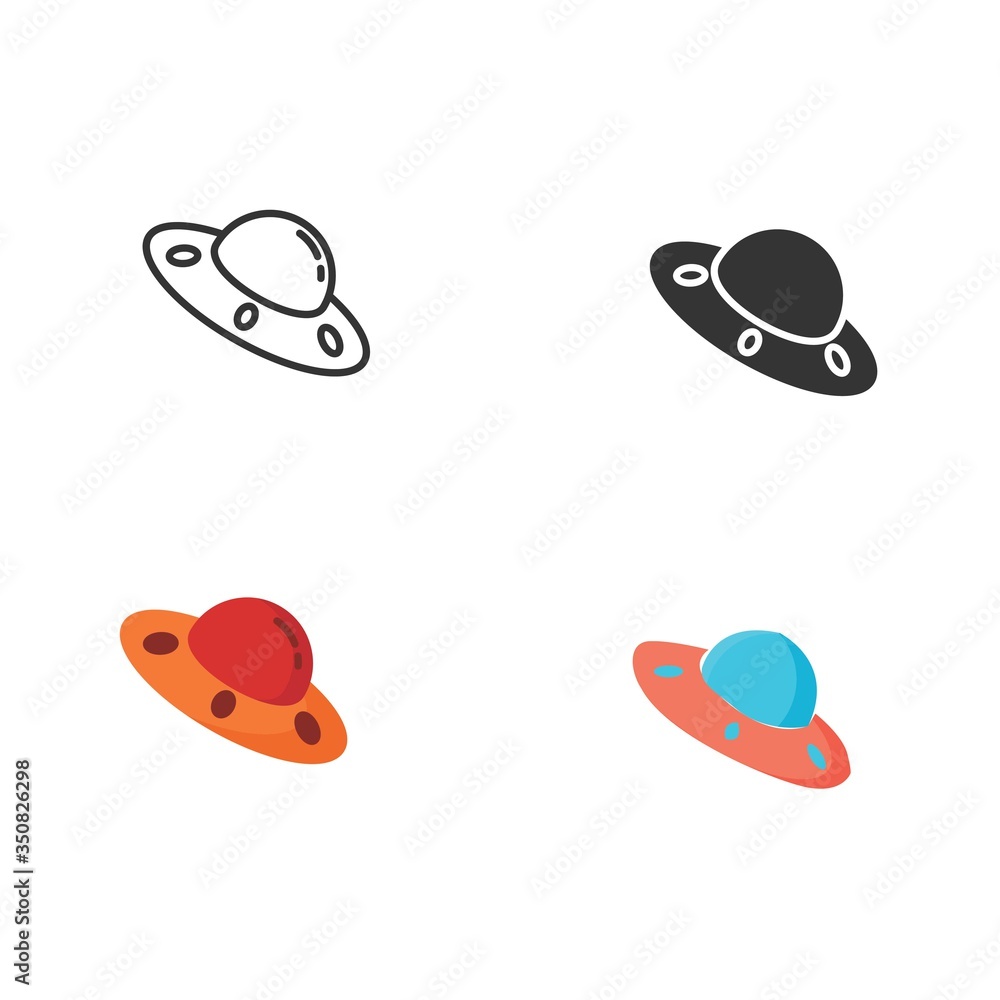 UFO icon vector illustration sign