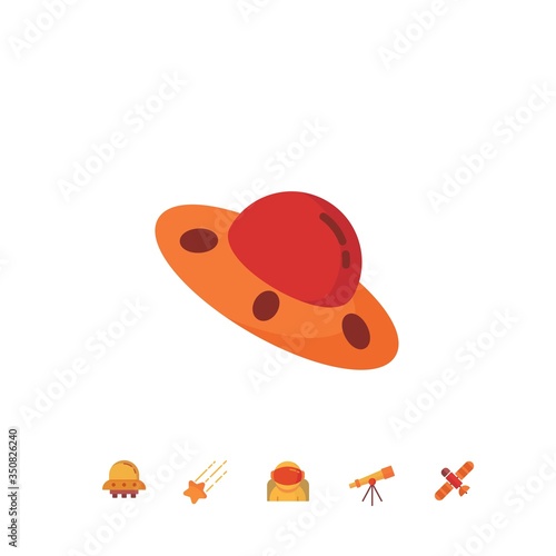 UFO icon vector illustration sign