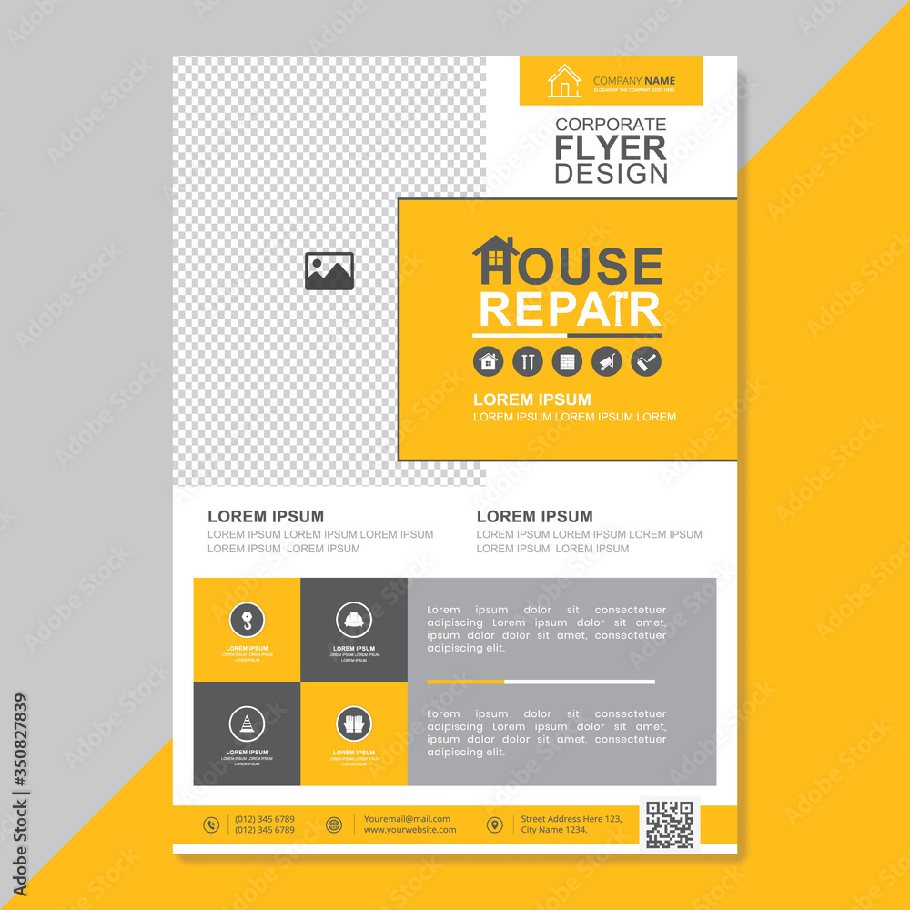 Construction Tools Cover A4 Template Design