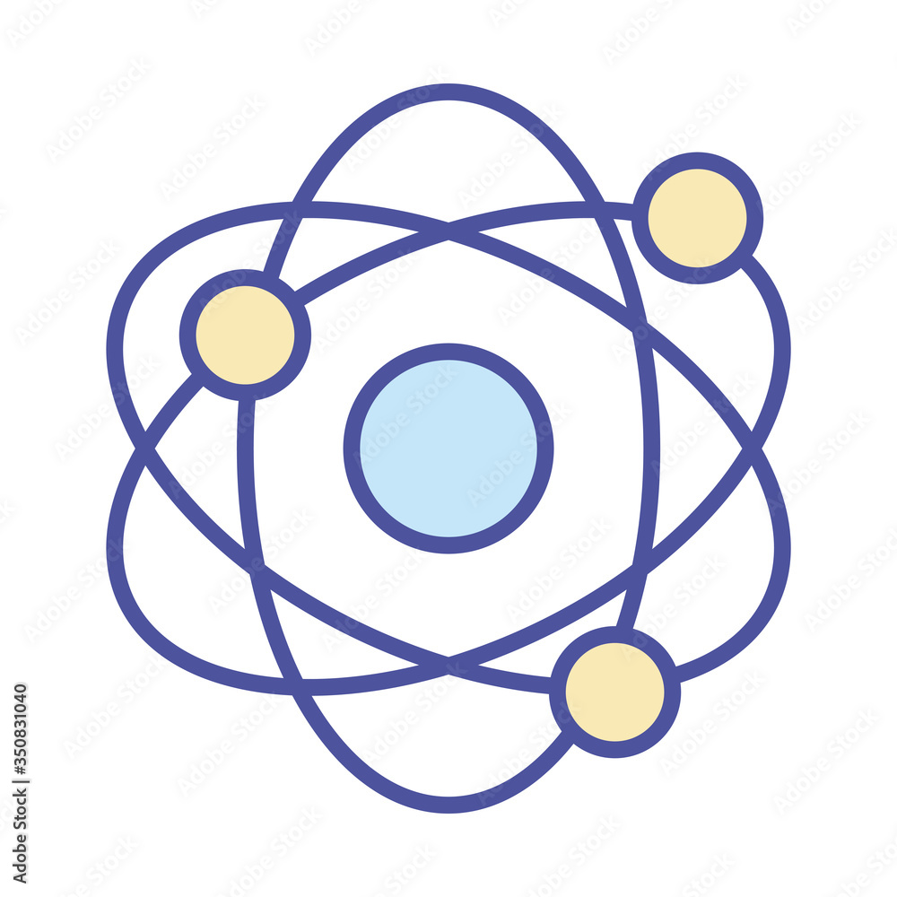 Atom line and fill style icon vector design Atom line and fill style icon vector design