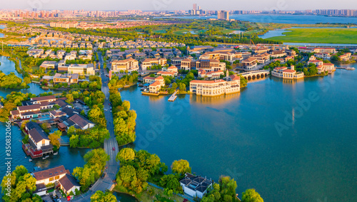 Villas by Jinji Lake in Suzhou City  Jiangsu Province  China