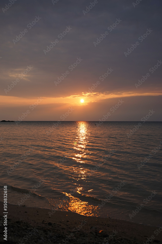 Beautiful sunset over the sea, Ishigaki Island, Okinawa, Japan 