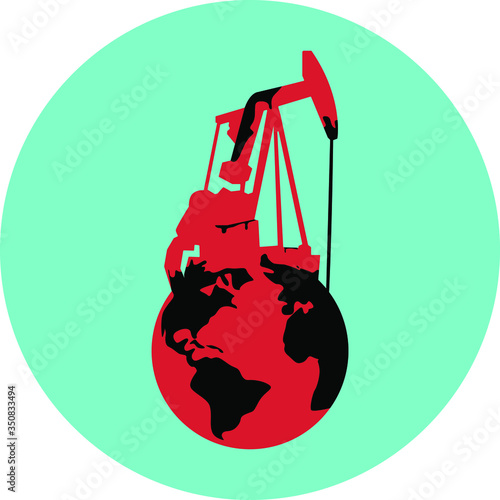 Oil rig drinks blood from the earth - a drilling rig. Ecology problems