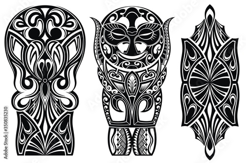Tattoo set for shoulder design. Shoulder abstract tattoo art tribal vector.